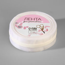 Лента декоративная, капроновая, 25 мм, 9±0.5 м, белая №001