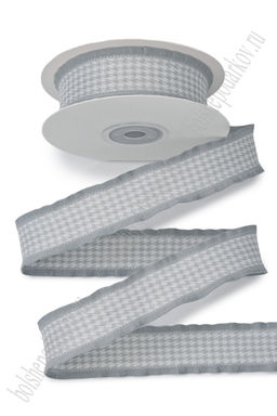 Лента с волнистым краем 2,5 см*10 ярд "Гусиная лапка" (SF-7738) серый