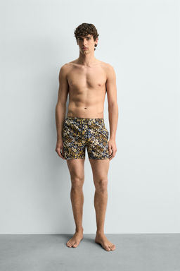 BA?ADOR MEDIO ESTAMPADO FLORAL / Marr?n