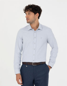 Gri Slim Fit Uzun Kollu G_mlek