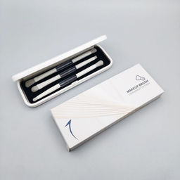 Nail Art Набор кистей для макияжа в футляре с зеркалом, 3 шт., белый фото 5