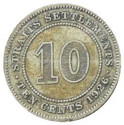 10 центов 1926 года Стрейтс Сетлментс