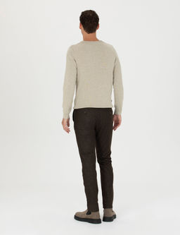 Kahverengi Slim Fit Kanvas Pantolon