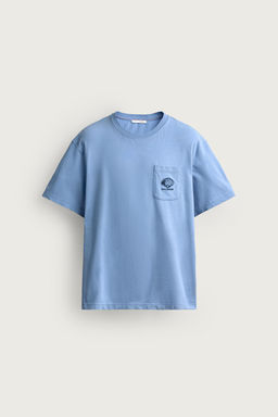 CAMISETA RELAXED FIT COMBINADA / Azul claro - Zara фото 7