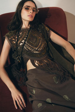 ZW COLLECTION BEADED CROCHET TOP - Zara фото 3