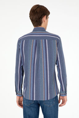 Мужская темно-зеленая рубашка с длинным рукавом - U.s. polo assn фото 5