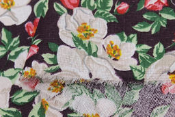 Бязь Вишневый сад на темном коричнево-сливовом, ш.1.5м, хлопок-100%, 120гр/м.кв - Купава фото 4