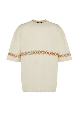 TRENDYOL MAN Tas Oversize/Genis Kesim K?sa Kollu Islemeli %100 Pamuklu T-Shirt TMNSS21TS1889 - Trendyolmilla фото 22