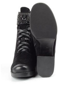 04-R135-1 BLACK Ботинки зимние женские (натуральная замша, натуральный мех) - Фабричный китай фото 17