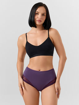 Цена за 2 штуки! Трусы макси женские фиолетовые с элементами кружева