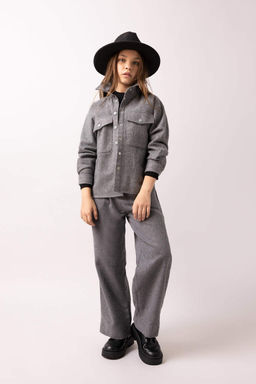 Широкие овальные брюки для девочек - Defacto фото 4