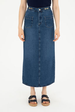 Женская синяя джинсовая юбка Неожиданная скидка в корзине - U.s. polo assn фото 2