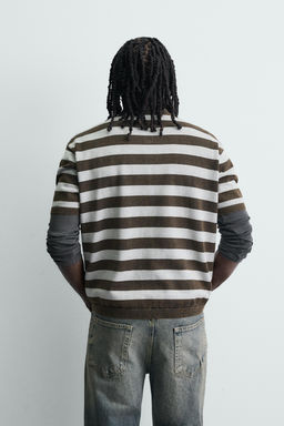 POLO PUNTO JACQUARD RAYAS / Marr?n