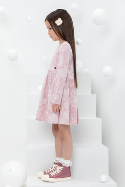 КР 5788/розовый лед,кружевные цветы к433 платье для дев