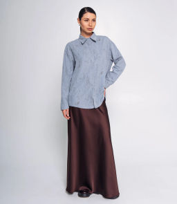 Рубашка #КТ1908, серо-голубой