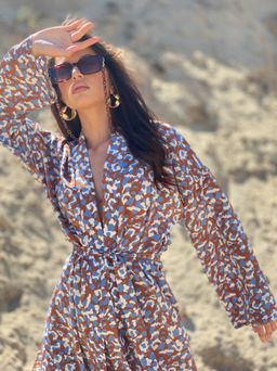 6885 Костюм из кимоно и шорт коричнево-голубой - Martichelli фото 22