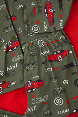 Indigo Erkek Cocuk Bask?l? Pijama Set Orme Alt-Ust Tak?m TKDAW25AU00110 - Trendyolmilla фото 6