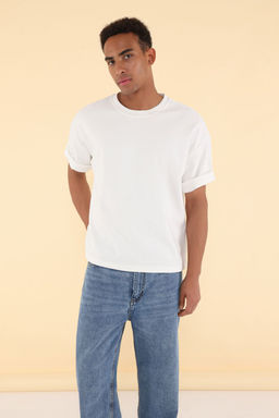 TRENDYOL MAN Beyaz Unisex Boxy/Kare Kesim Kal?n Premium T-Shirt TMNSS25TS00080 - Trendyolmilla фото 2