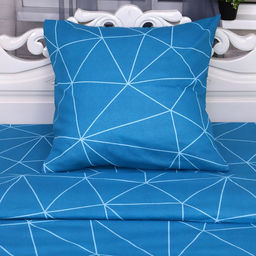 Постельное бельё 2 сп. Полигон, морская волна, 175х210 см,175х210 см, 70х70 см 2шт, бязь, 105г/м, 100% хлопок - Атра фото 2