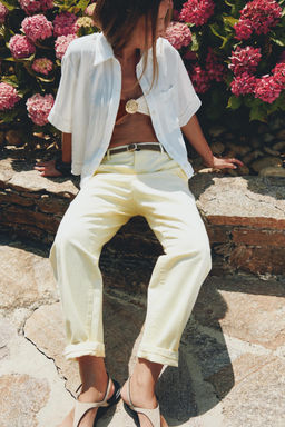 CHINO TROUSERS WITH BRAIDED BELT - Zara фото 19