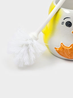 Ёршик для унитаза с подставкой «Цыплёнок», фарфор