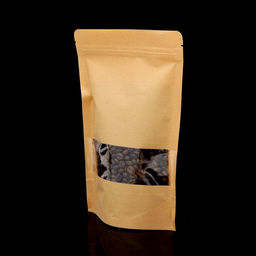 Цена за 50 шт. Пакет Zip - lock Крафт с прямоугольным окном 14×22 см