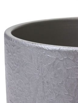 Горшок цветочный с поддоном 3 л, d18/h15,5 см серый керамика, "Перл" (М)