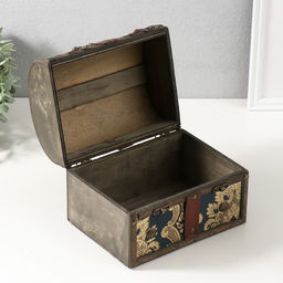 Шкатулка для украшений «Сундук. Золотые китайские огурцы», дерево, 20×15×15.5 см