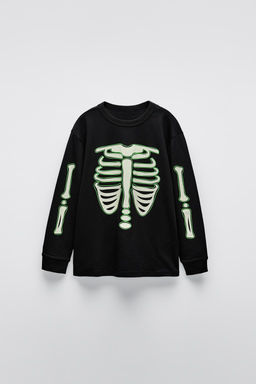 AGES 6-14 YEARS/GLOW-IN-THE-DARK SKELETON PYJAMAS - Zara фото 2