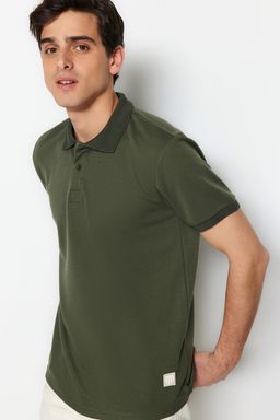 TRENDYOL MAN Premium Haki Regular/Normal Kesim Aplikeli Pike Polo Yaka T-shirt TMNSS23PO00016 - Trendyolmilla фото 4