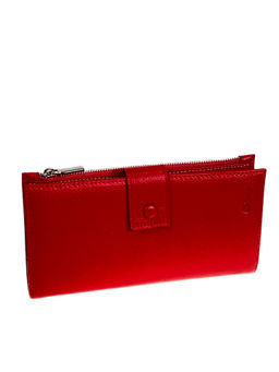 Женское портмоне из натуральной кожи, цвет красный