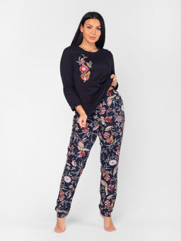 Пижама женская кулирка с брюками "ФИБИ" ЧЕРНИЛО