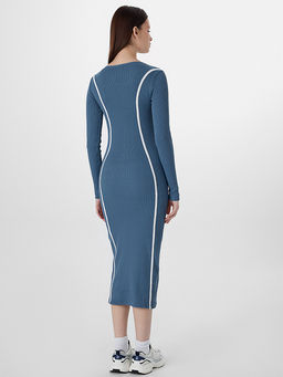 Платье женское синее с декоративными лампасами - Mark formelle фото 2