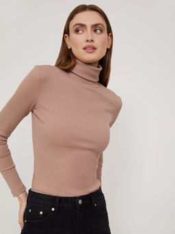 Трикотажная водолазка B2285/taupe