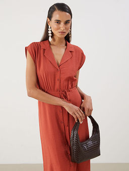 Beli Ku?akl? B?zgl? G?mlek Elbise