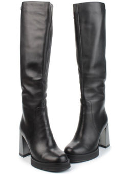 02-B6236-6051Z-9BM-1 BLACK Сапоги зимние женские (натуральная кожа, натуральный мех)