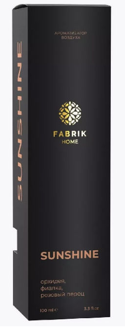 FABRIK Cosm. Ароматизатор воздуха Sunshine орхидея,фиалка,розовый перец флакон 100мл+5палочек