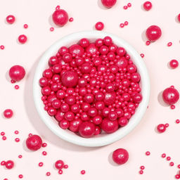 Цена за 2 шт. Кондитерская посыпка с мягким центром «Жемчуг», малиновый, 50 г