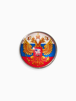 Цена за 2 шт. Брошь «Российская Федерация», разноцветная в серебре