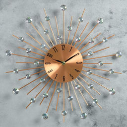 Часы настенные интерьерные «Сухан», серия: Ажур, бесшумные, плавный ход, d=40 см, циферблат d=13 см, от батарейки 1хАА