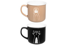 Набор 2 кружек 400 мл 12,5*9,5*8,8 см "Кот и пёс", фарфор