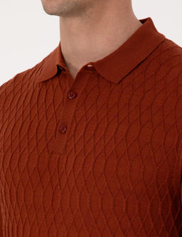 Karamel Slim Fit Y_n Kar___ml_ Polo Yaka Triko Kazak
