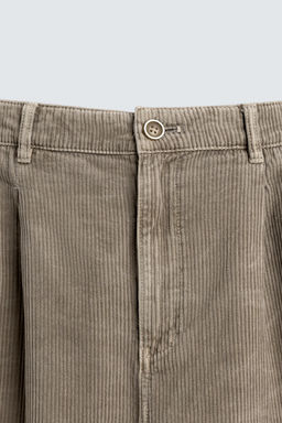 LIMITED EDITION WIDE-LEG CORDUROY BERMUDA SHORTS - Zara фото 8