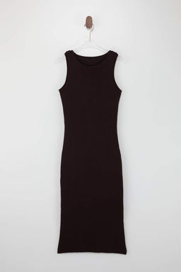 Kahverengi Maxi Triko Astarl? Pedli Elbise TWOSS26EL00166