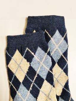 Носки р.37-44 Ромбики с Ворсом Синие - Krumpy фото 2