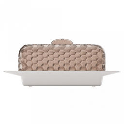 Масленка пластмассовая "Мозаика" 18х12х7см, бело-тонированный (Россия)