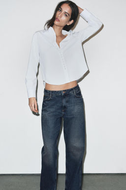 POPLIN SHIRT WITH FAUX PEARLS
