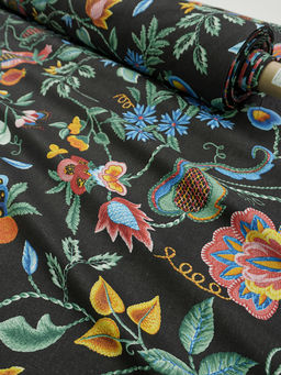 Бязь "Волшебные стежки" цв.черный, ш.2.2м, хлопок-100%, 140гр/м.кв