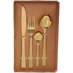 Набор столовых приборов "SANLI" 24шт (6ножей, 6вилок, 6ст.ложек, 6ч.ложек), цвет золото