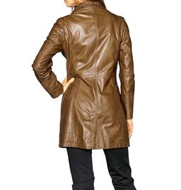 Кожаное пальто, коньячное - Heine фото 6